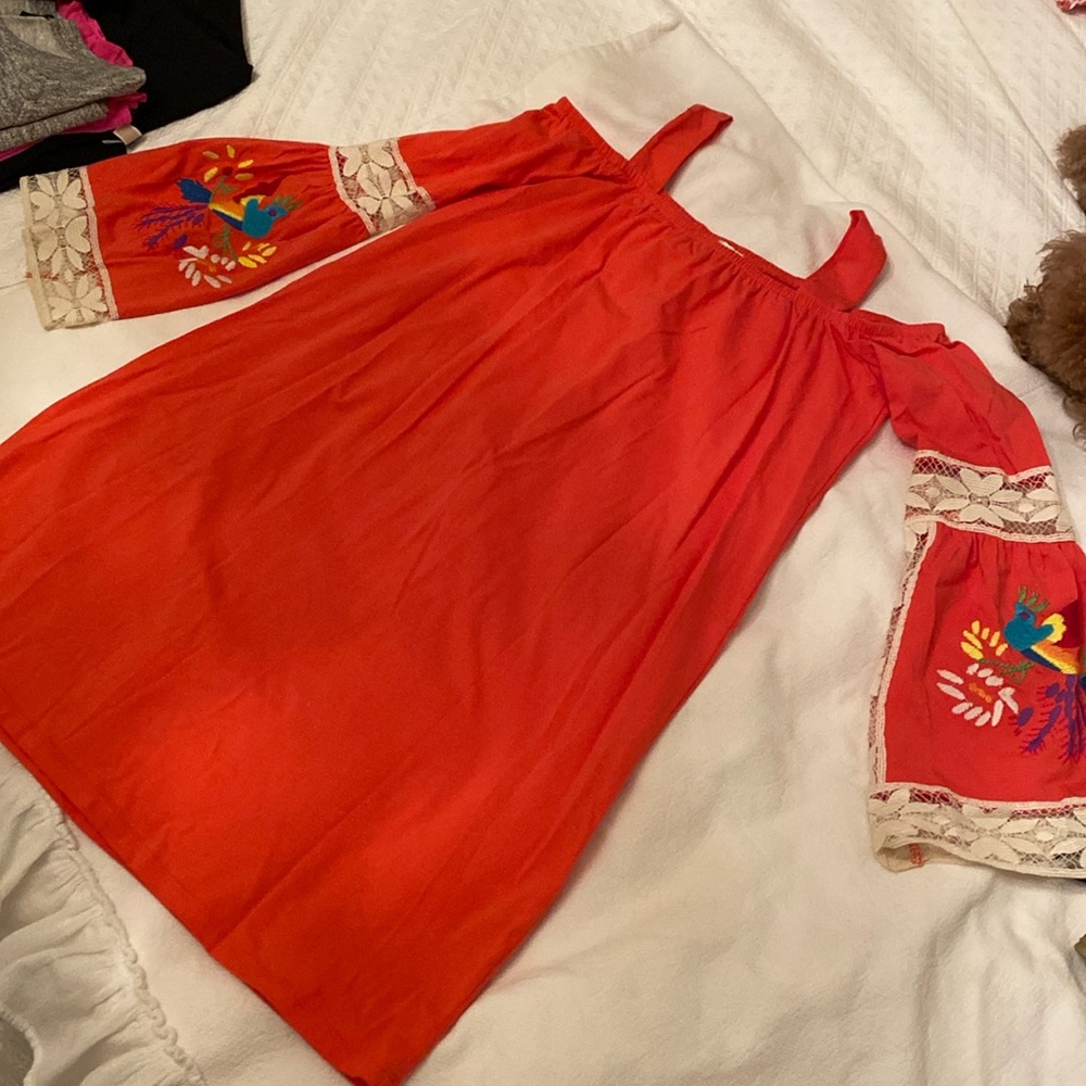 VAVA dress with lace and embroidered detail